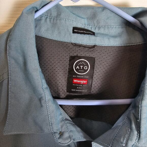 ATG by‎ Wrangler Button Down-Blue-Men's 2XL - Picture 3 of 7